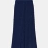 Silk Crepe Knit Pleated Skirt