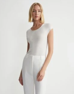 Finespun Voile Ribbed Cap Sleeve Top -Chic Daily Fashion mwcd3r kv52 cloud