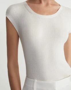 Finespun Voile Ribbed Cap Sleeve Top -Chic Daily Fashion mwcd3r kv52 cloud detail