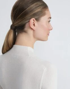 Finespun Voile Ribbed Short Sleeve Sweater -Chic Daily Fashion mwcd4r kv52 cloud detail