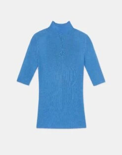 Finespun Voile Ribbed Short Sleeve Sweater -Chic Daily Fashion mwcd4r kv52 sonic blue flat