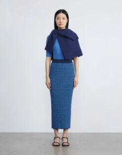 Finespun Voile Ribbed Short Sleeve Sweater -Chic Daily Fashion mwcd4r kv52 sonic blue full