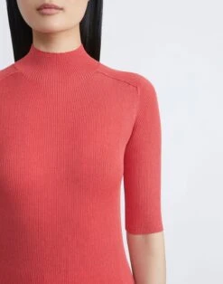 Finespun Voile Ribbed Short Sleeve Sweater -Chic Daily Fashion mwcd4r kv52 stamped poppy detail