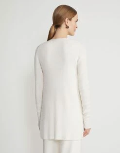 Finespun Voile Ribbed Long Cardigan -Chic Daily Fashion mwcd5r kv52 cloud back