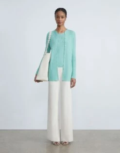 Finespun Voile Ribbed Long Cardigan -Chic Daily Fashion mwcd5r kv52 liberty green full