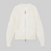 Cotton-Wool Chainette Zip Front Cardigan