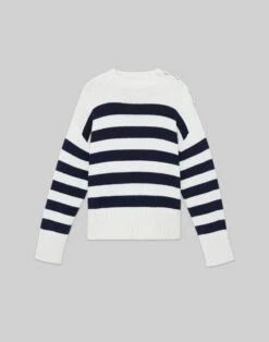 Nautical Stripe Cotton-Wool Chainette Sweater