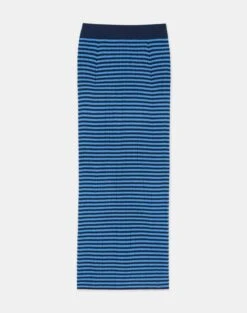 Stripe Matte Crepe Pointelle Skirt