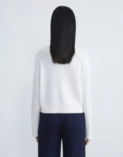 Cotton-Silk Crochet Button Sleeve Sweater -Chic Daily Fashion mwce7e kk96 cloud back