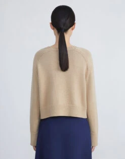 Cotton-Silk Crochet Button Sleeve Sweater -Chic Daily Fashion mwce7e kk96 dune back