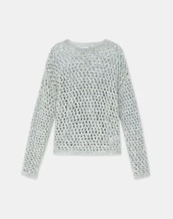 Postcards Print Cotton-Silk Hand-Knit Oversized Sweater