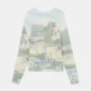 Postcards Print Cashmere Sweater