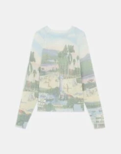 Postcards Print Cashmere Sweater