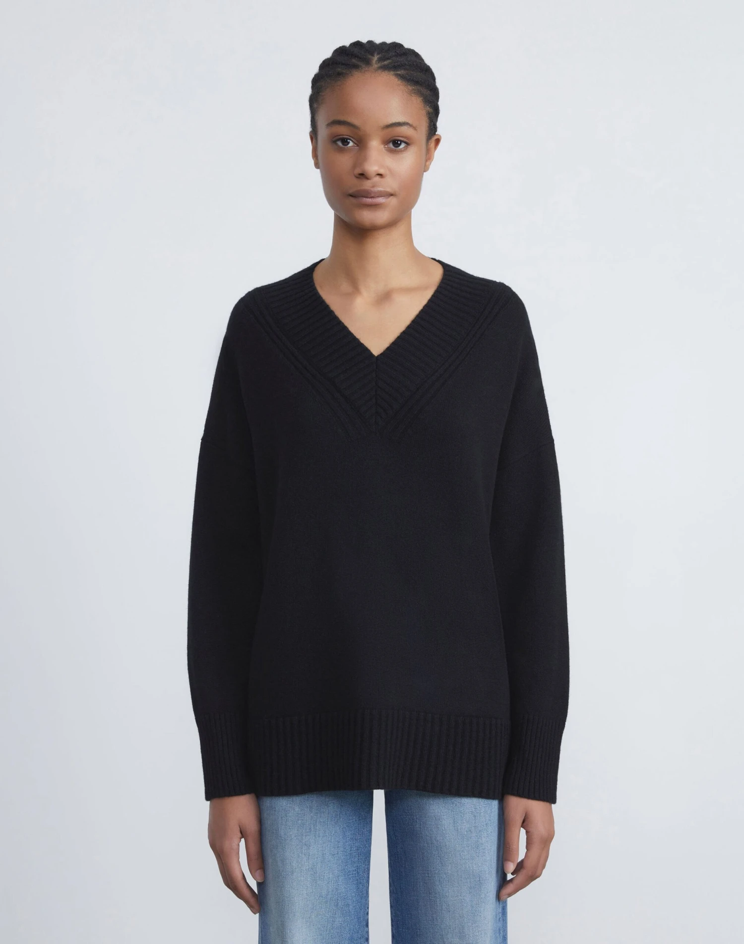 Cashmere Ribbed V-Neck Sweater 16 Cashmere Ribbed V-Neck Sweater - Image 16