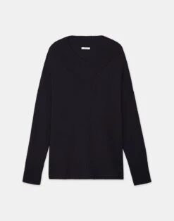 Cashmere Ribbed V-Neck Sweater 31 Cashmere Ribbed V-Neck Sweater -Chic Daily Fashion mwcg1r kc04 black flat