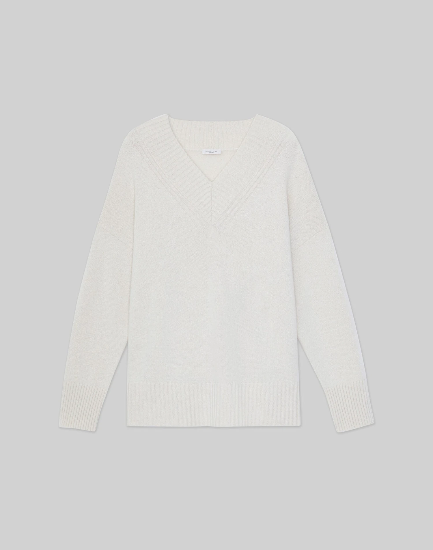 Cashmere Ribbed V-Neck Sweater 1 Cashmere Ribbed V-Neck Sweater