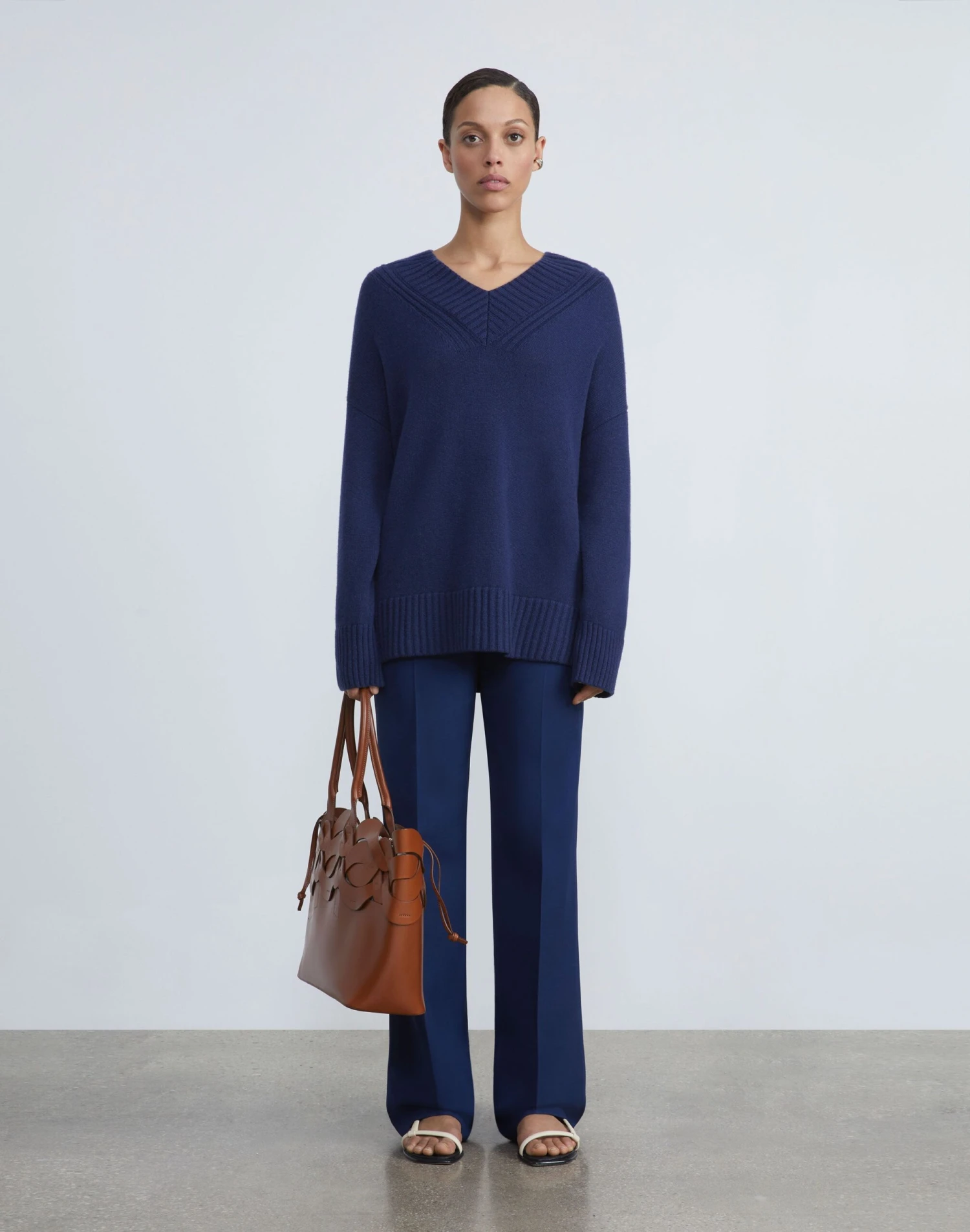 Cashmere Ribbed V-Neck Sweater 8 Cashmere Ribbed V-Neck Sweater - Image 8