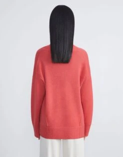 Cashmere Ribbed V-Neck Sweater 39 Cashmere Ribbed V-Neck Sweater -Chic Daily Fashion mwcg1r kc04 stamped poppy back