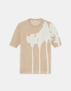 Palm Cashmere Intarsia Crewneck Sweater