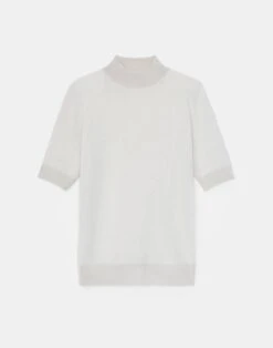 Cashmere Mockneck Sweater -Chic Daily Fashion mww22r kc04 buff melange flat