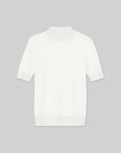 Cashmere Mockneck Sweater -Chic Daily Fashion mww22r kc04 cloud flat