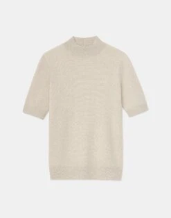 Cashmere Mockneck Sweater -Chic Daily Fashion mww22r kc04 dune melange flat