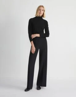 Cashmere Turtleneck Sweater -Chic Daily Fashion mww70r kc04 black full