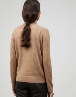 Cashmere Turtleneck Sweater -Chic Daily Fashion mww70r kc04 cammello melange back
