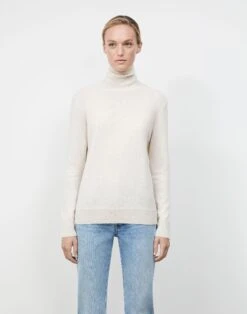Cashmere Turtleneck Sweater -Chic Daily Fashion mww70r kc04 oatmeal melange