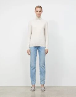 Cashmere Turtleneck Sweater -Chic Daily Fashion mww70r kc04 oatmeal melange full