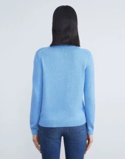 Cotton-Silk Tape Knit Bomber -Chic Daily Fashion mwy13r kk96 cool blue back