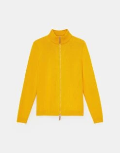 Cotton-Silk Tape Knit Bomber -Chic Daily Fashion mwy13r kk96 golden yellow flat