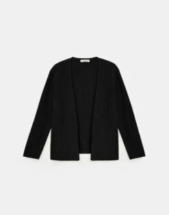 Finespun Voile Open-Front Cropped Cardigan