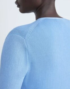 Finespun Voile Open-Front Cropped Cardigan -Chic Daily Fashion mwy39r kv52 cool blue detail2