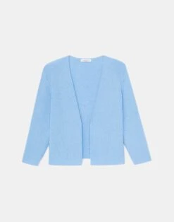 Finespun Voile Open-Front Cropped Cardigan -Chic Daily Fashion mwy39r kv52 cool blue flat