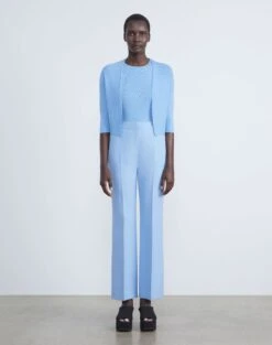 Finespun Voile Open-Front Cropped Cardigan -Chic Daily Fashion mwy39r kv52 cool blue full